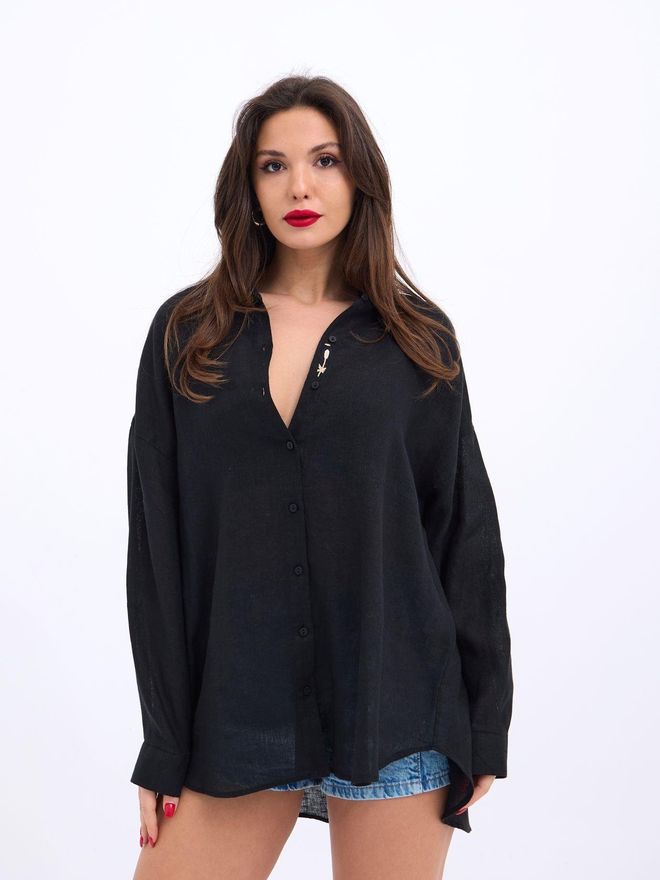 Fame Cămașă Negru Îmbrăcăminte cu ridicata Casual