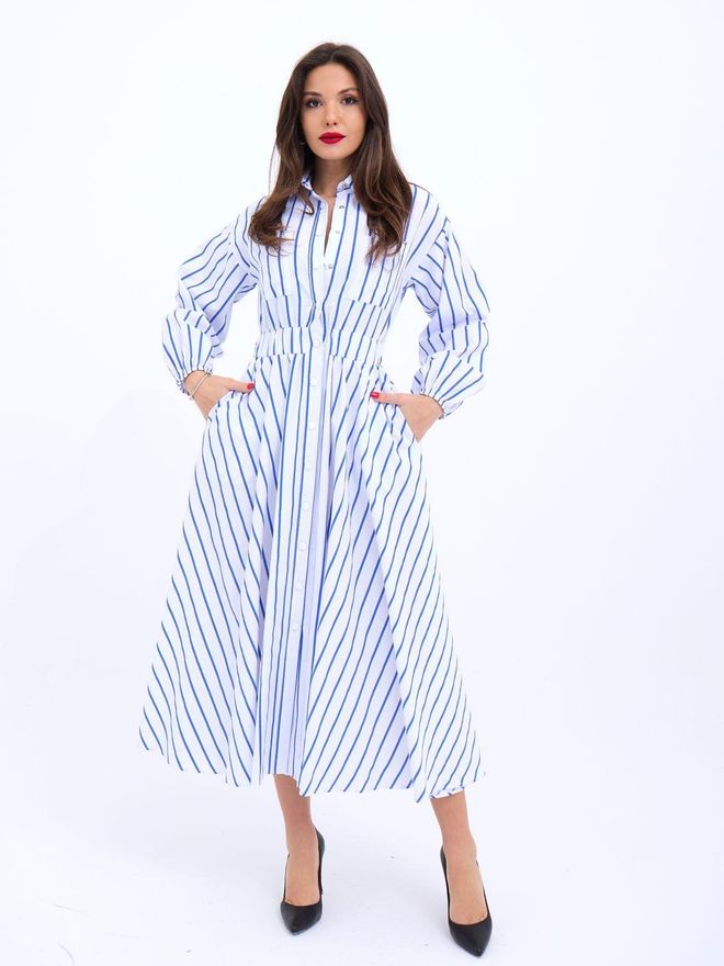 Fame Striped Dress Multicolor Wholesale Clothing Casual