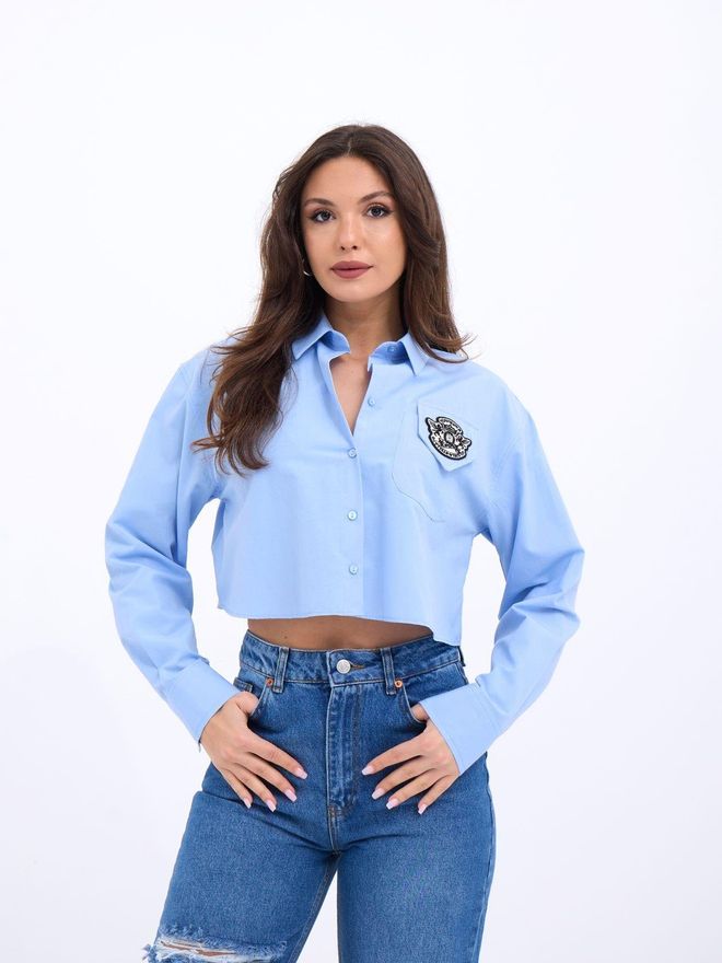 Fame Camisa Azul Ropa al por mayor Casual