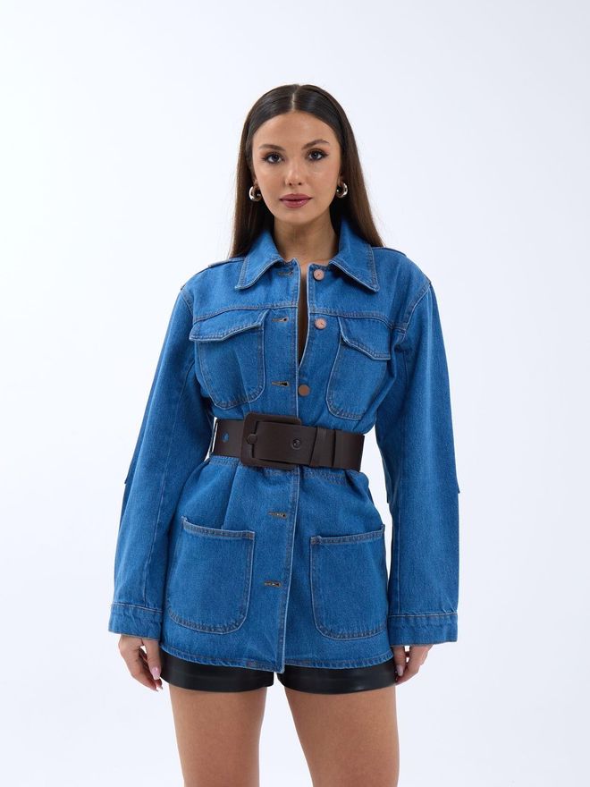 Fame Jeansjacke Blau Großhandelskleidung Lässig
