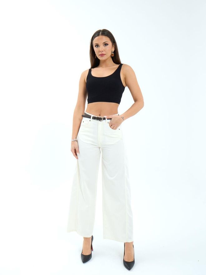 Fame Trousers Ecru Wholesale Clothing Casual