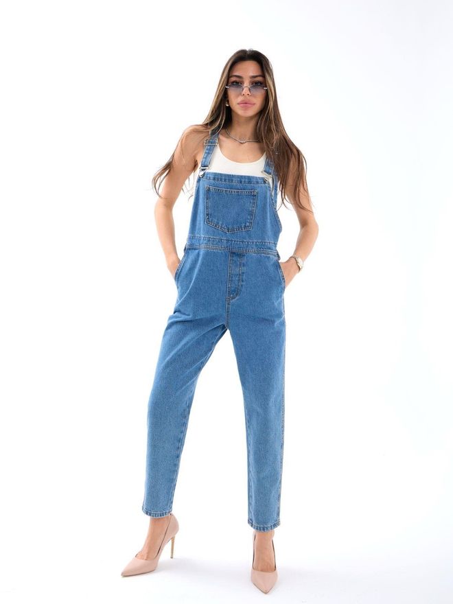 Fame Denim Jumpsuit Blue Wholesale Clothing Casual
