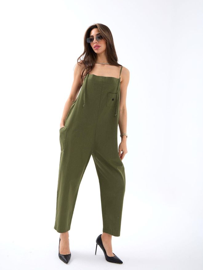 Fame Jumpsuit Green Wholesale Clothing Casual