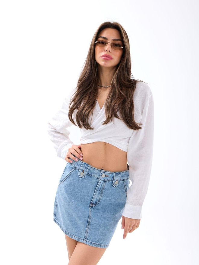 Fame Skirt Blue Wholesale Clothing Casual