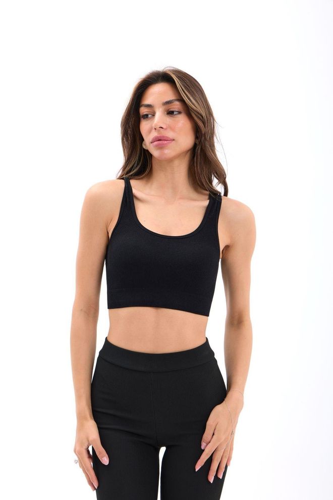 Fame Bralette Črna Oblačila na debelo Šport