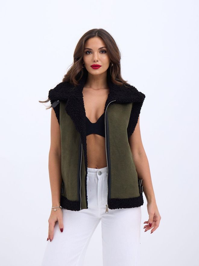 Fame Vest Khaki Wholesale Clothing Casual