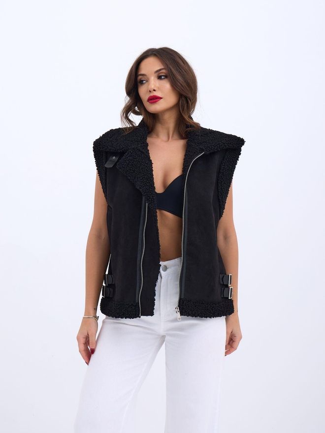 Fame Vest Black Wholesale Clothing Casual