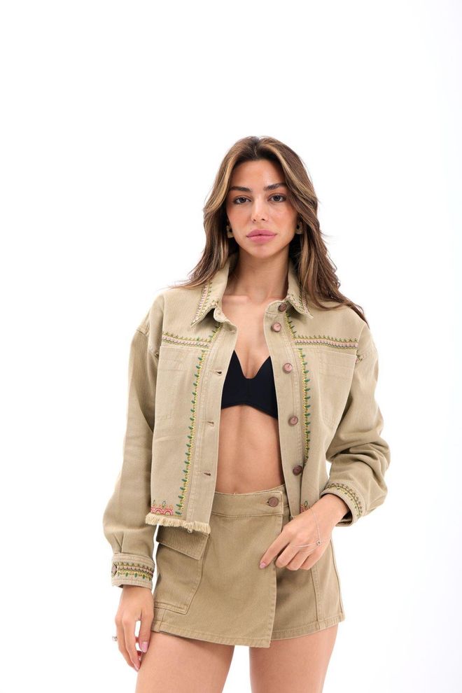 Fame Jacket Khaki Wholesale Clothing Casual