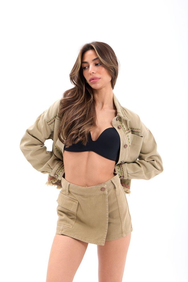 Fame Falda Caqui Ropa al por mayor Casual