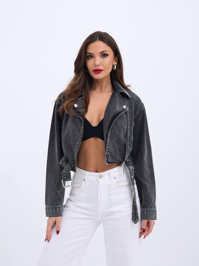 Fame Denim Jacket Black Wholesale Clothing Casual