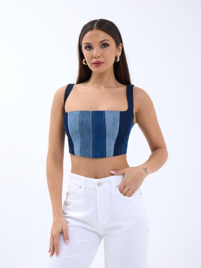 Fame Corto in denim Blu Abbigliamento all'ingrosso Casuale