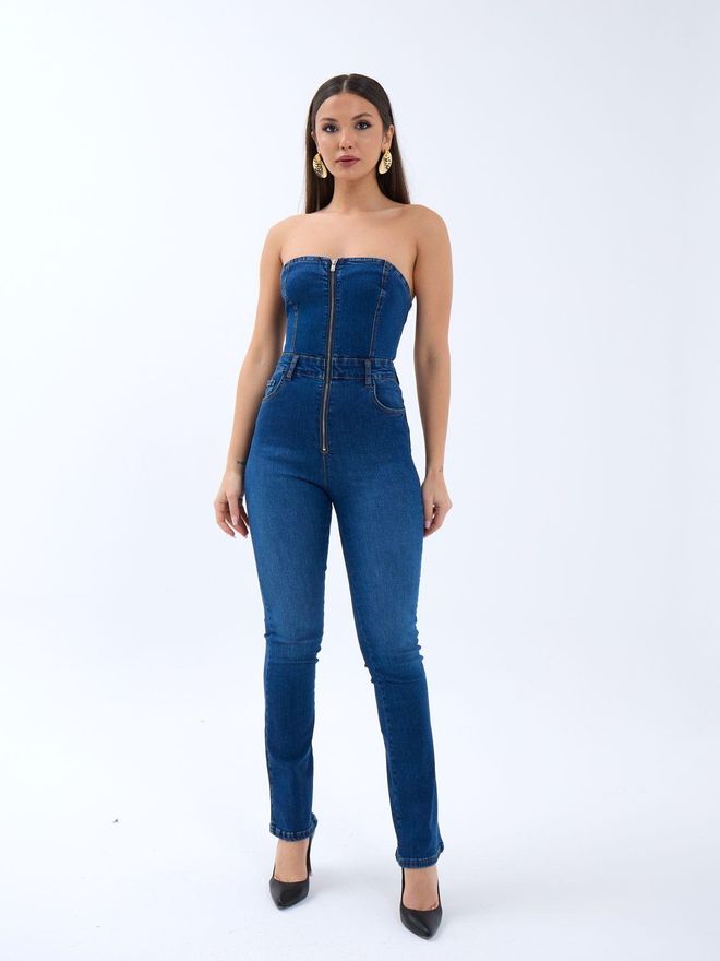 Fame Denim Overalls Blue Wholesale Clothing Casual