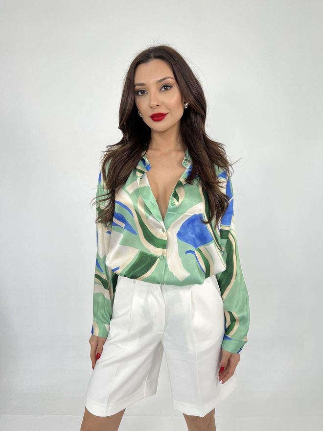 Fame Camicia Verde E Blu Abbigliamento all'ingrosso Elegante