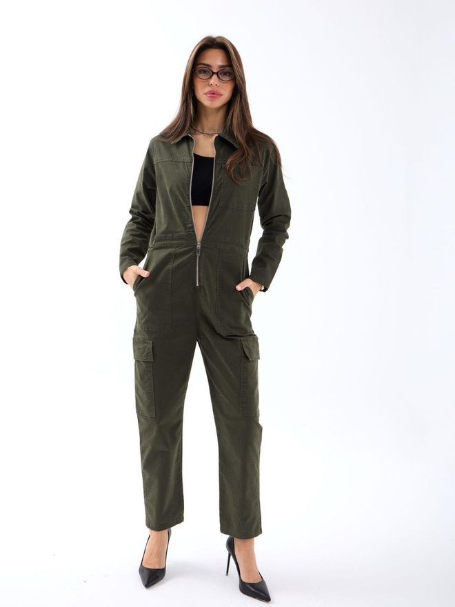 Fame Overalls Khaki Wholesale Clothing Casual