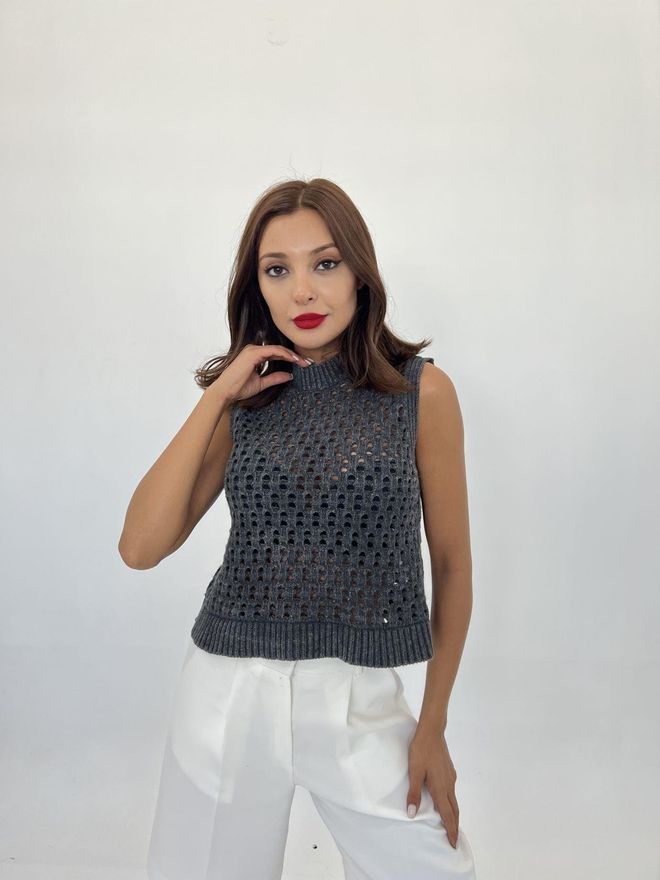 Fame Jersey De Punto De Malla Negro Ropa al por mayor Casual
