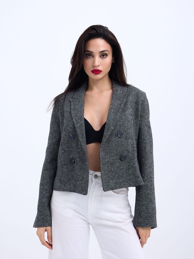 Fame Veste Noire Vêtements en gros Élégant