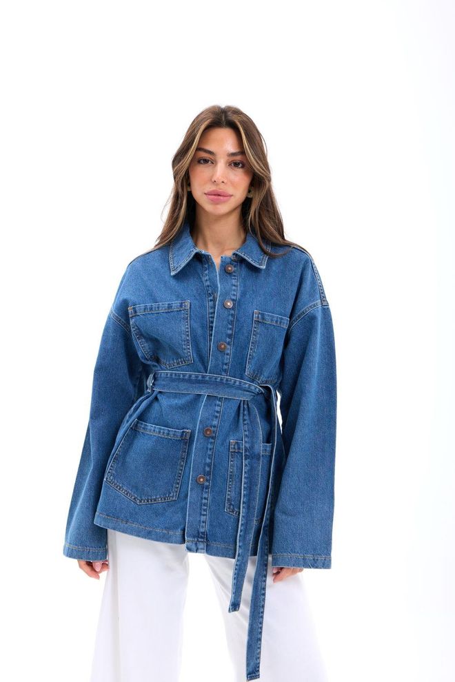 Fame Jeansjacke Blau Großhandelskleidung Lässig