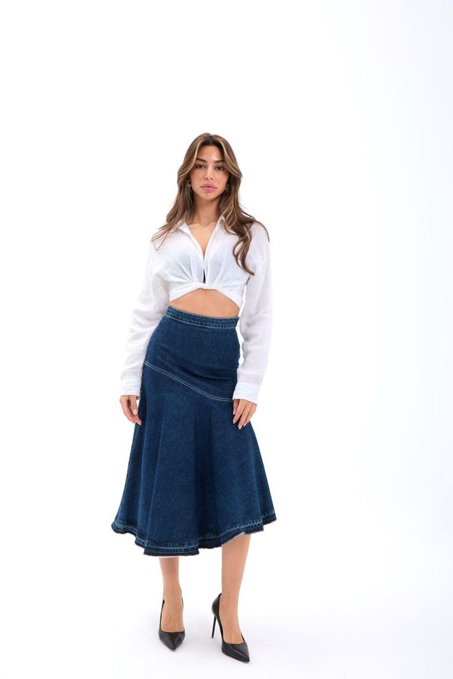 Fame Denim Zw The Denim Skirt Blue Wholesale Clothing Casual