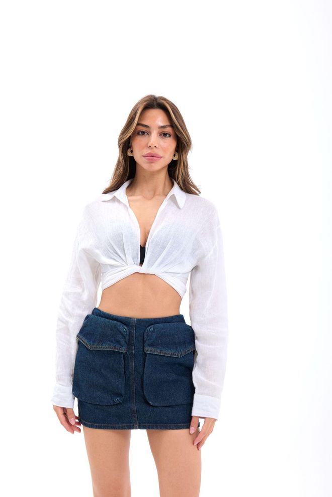 Fame Denim Skirt Blue Wholesale Clothing Casual