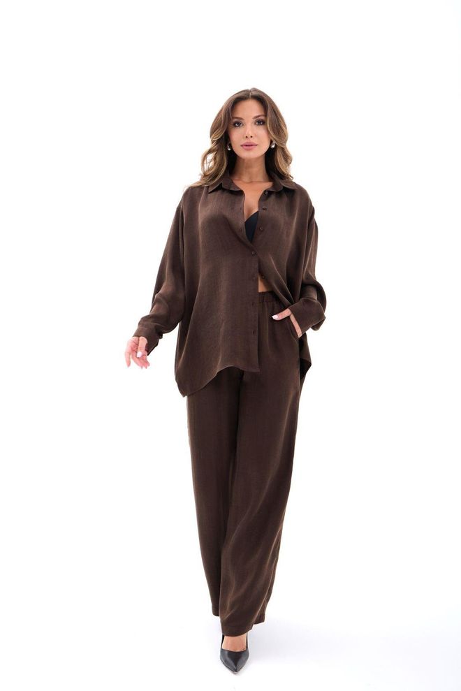 Fame Brown Casual Elegant Formal Set Wholesale Clothing Casual