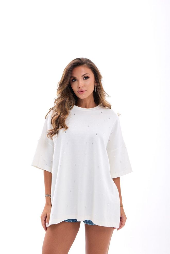 Fame White Casual Oversized Fit Tshirt Wholesale Clothing Casual