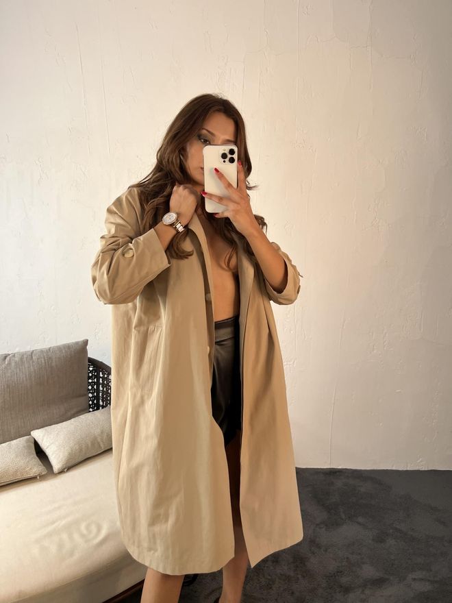 Fame Beige Trenchcoat Elegant Single Breasted Buttoned Coat Wholesale Clothing Casual
