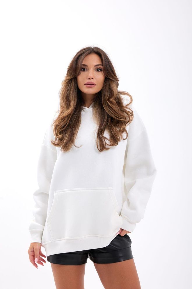 Fame Balta Kasdienė Streetwear Megztinis Su Gobtuvu Didmeninė prekyba drabužiais Kokteilinė