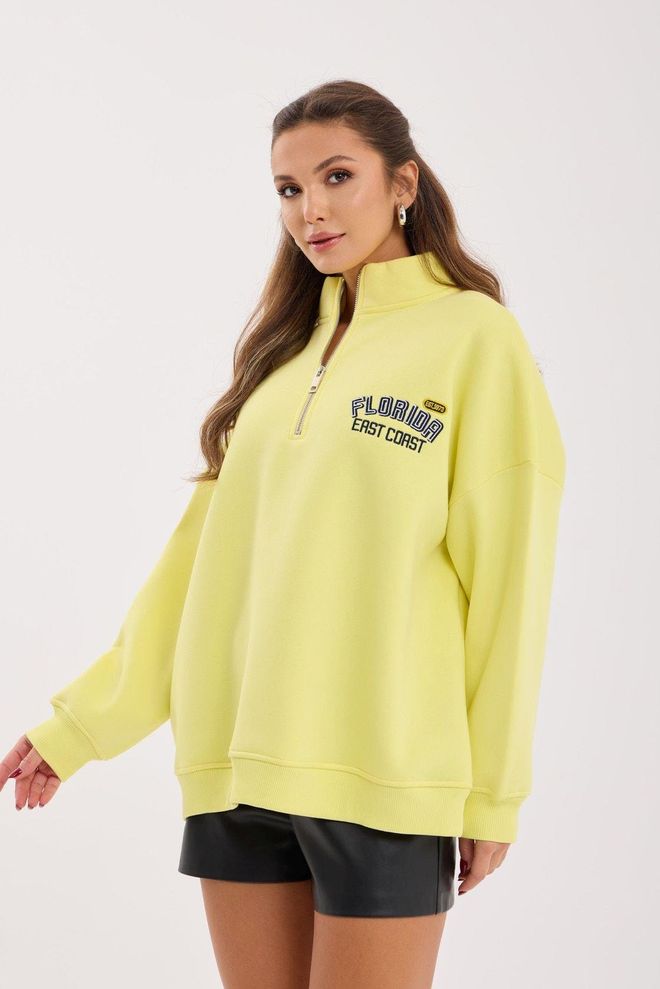 Fame Giallo Felpa Oversize Con Cappuccio Casual Sportivo Abbigliamento all'ingrosso Casuale