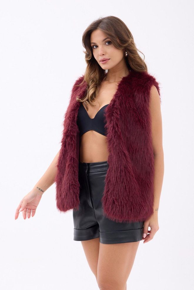 Fame Veste Élégante Rouge Bordeaux Vêtements en gros Anniversaire