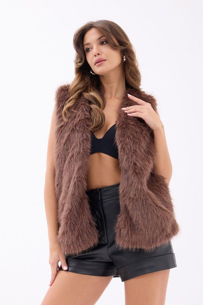 Fame Καφέ Ρετρό Casual Κομψό Αμάνικο Μπλουζάκι Χονδρικό εμπόριο ενδυμάτων Φθινόπωρο