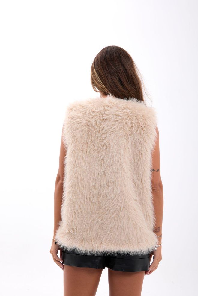 Fame Beige Glam Casual Elegant Vest Wholesale Clothing Work