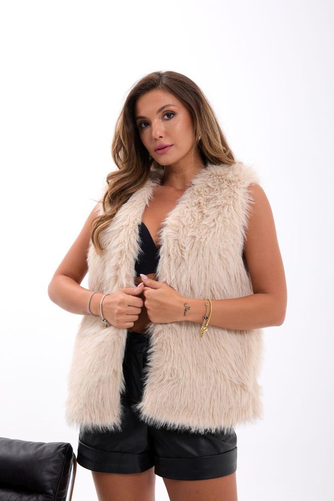 Fame Beige Glam Casual Elegant Vest Wholesale Clothing 1