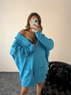 Un model de îmbrăcăminte angro poartă 30052 - Cardigan - Blue, turcesc angro Bluza de Fame