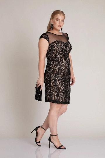 A wholesale clothing model wears  Dress - Black
, Turkish wholesale Dress of Fervente