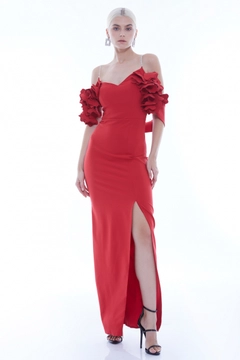 Un model de îmbrăcăminte angro poartă FRV10088 - Crepe Sleeveless Uzun Dress, turcesc angro Rochie de Fervente
