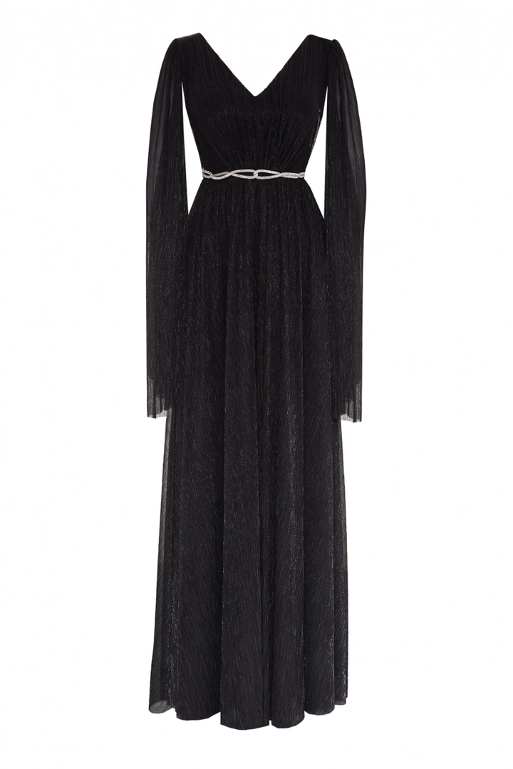 A wholesale clothing model wears FRV10029 - Moonlight Sleeveless Maxi Dress, Turkish wholesale Dress of Fervente