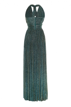 Модел на дрехи на едро носи FRV10140 - Green Single Sleeve Mini Dress, турски едро рокля на Fervente