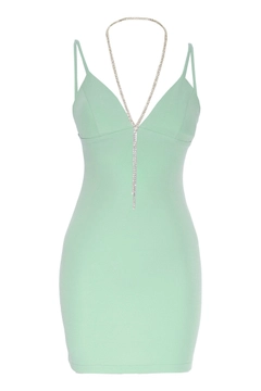 Ένα μοντέλο χονδρικής πώλησης ρούχων φοράει FRV10153 - Crepe Sleeveless Mini Dress, τούρκικο Φόρεμα χονδρικής πώλησης από Fervente