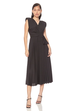 Veleprodajni model oblačil nosi FRV10114 - Crepe Sleeveless Mini Dress, turška veleprodaja Obleka od Fervente