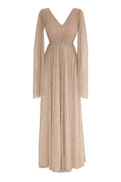 A wholesale clothing model wears FRV10134 - Moonlight Sleeveless Maxi Dress, Turkish wholesale Dress of Fervente