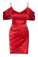 Модел на дрехи на едро носи frv10339-saten-sleeveless-mini-dress, турски едро  на 