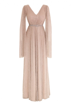 A wholesale clothing model wears FRV10527 - Moonlight Sleeveless Maxi Dress, Turkish wholesale Dress of Fervente