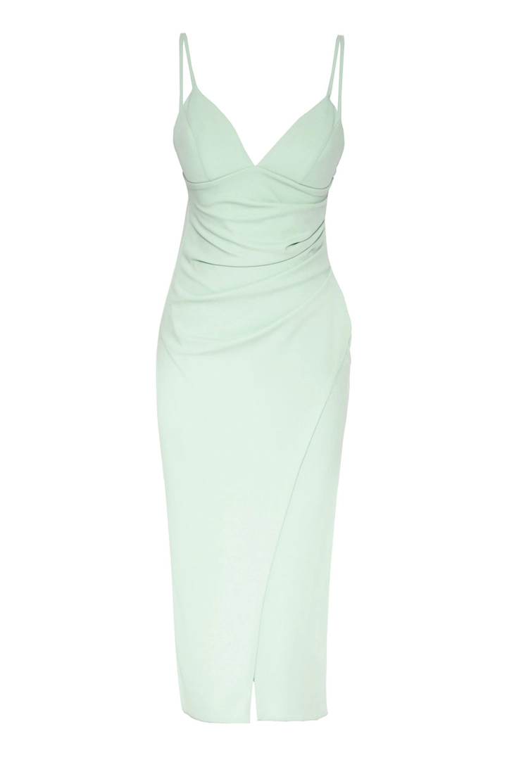 A wholesale clothing model wears FRV10739 - Crepe Sleeveless Maxi Dress, Turkish wholesale Dress of Fervente