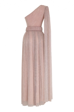 A wholesale clothing model wears FRV10819 - Dress - Light Pink, Turkish wholesale Dress of Fervente