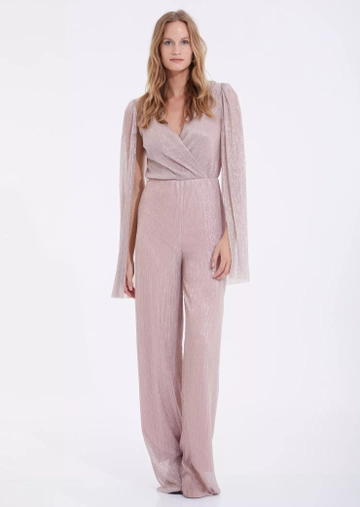 Модель оптовой продажи одежды носит  Комбинезон - Пыльно-розовый
, турецкий оптовый товар Комбинезон от Fervente.
