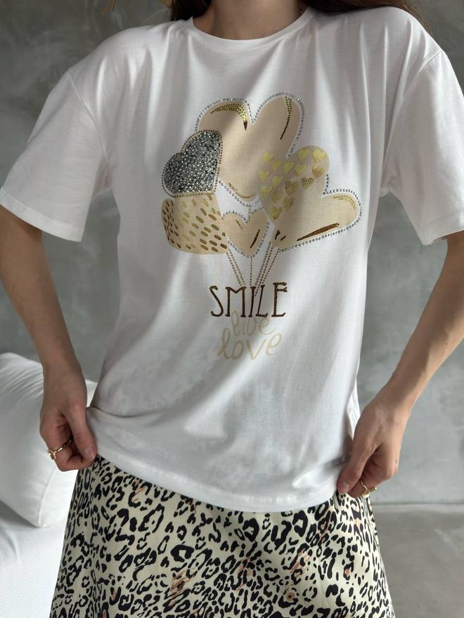 Fiori Stone Printed T shirt Wholesale Clothing Casual