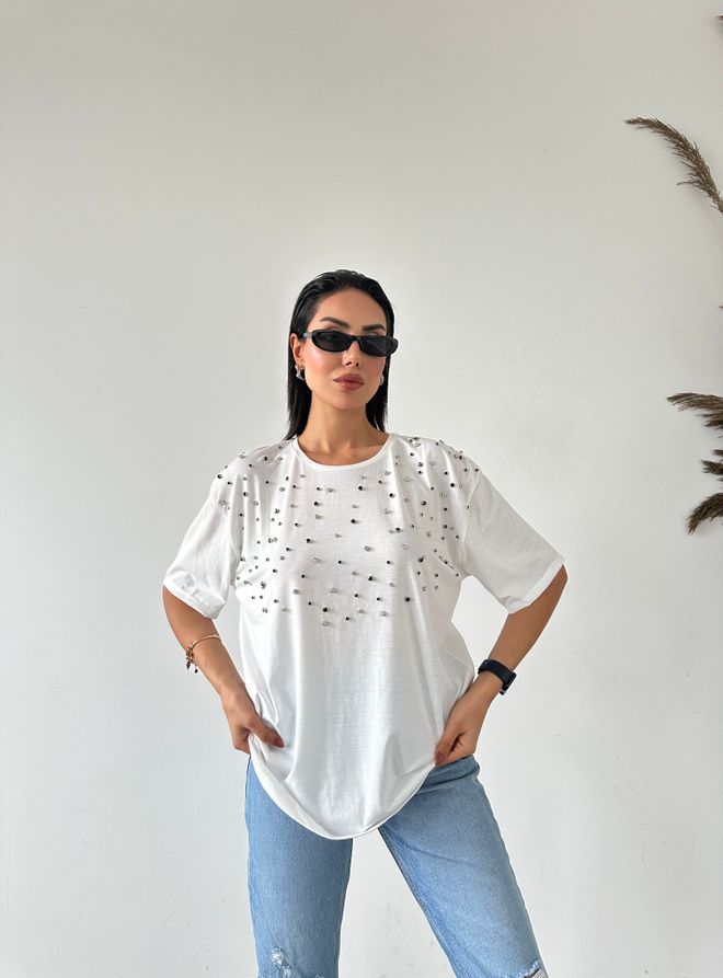 Fiori Tricou Shiny Stone Îmbrăcăminte cu ridicata Casual