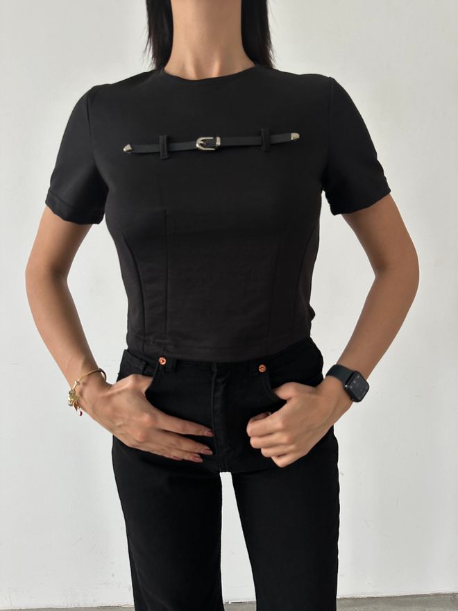 Fiori T shirt Basic Con Dettaglio Cintura Abbigliamento all'ingrosso Casuale