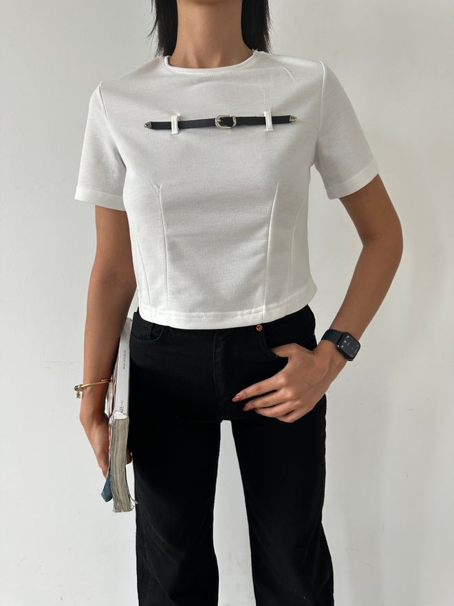 Fiori T shirt Basic Con Dettaglio Cintura Abbigliamento all'ingrosso Casuale