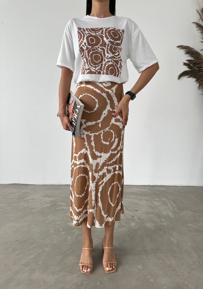 Fiori Rok Met Etnisch Patroon En Elastische Taille Groothandel Kleding Formeel
